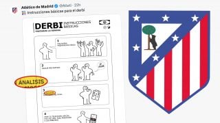 Falta de ortografía del Atlético en redes para calentar el derbi.