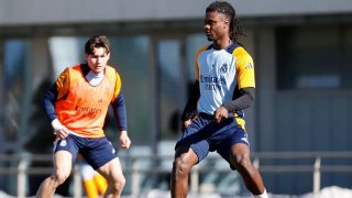 Camavinga y Fran García en un entrenamiento. (Realmadrid.com)