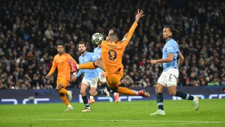 El momento del remate de Mbappé. (Getty)