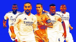 Rüdiger, Carvajal, Lucas, Militao y Alaba.