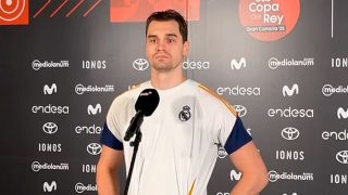 Mario Hezonja en la zona mixta del Gran Canaria Arena.