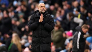 Pep Guardiola, durante el partido de su equipo contra el Newcastle. (Getty)