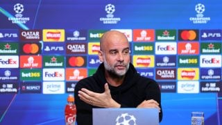 Guardiola, durante la rueda de prensa. (Getty)