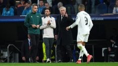 Ancelotti y Mbappé, ante el Manchester City, (Getty)