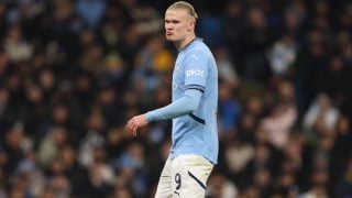 Erling Haaland en el partido de ida entre City y Real Madrid. (Getty)