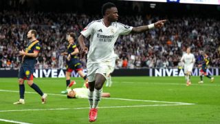 Vinicius celebra su gol ante el Girona. (Getty)