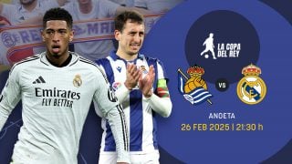 Real Sociedad y Real Madrid se miden en la ida de las semifinales de la Copa del Rey.