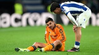 Ceballos, tras lesionarse contra la Real Sociedad. (EFE)