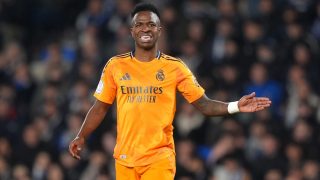 Vinicius con el Real Madrid en San Sebastián. (Getty)