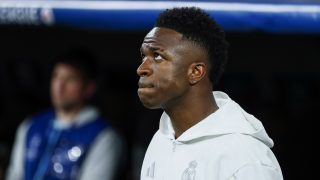 Vinicius, durante un partido de Champions con el Real Madrid. (EP)