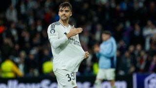 Raúl Asencio, tras la victoria del Real Madrid ante el Atlético en Champions. (EFE)