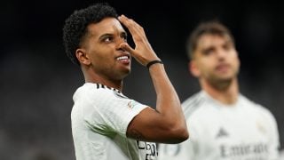 Rodrygo celebra el 1-0 en el derbi. (Getty)