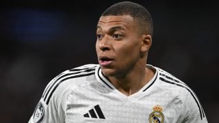 Mbappé, durante un partido con el Real Madrid. (Getty)