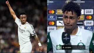 Vinicius y el jugador afectado por el episodio racista.