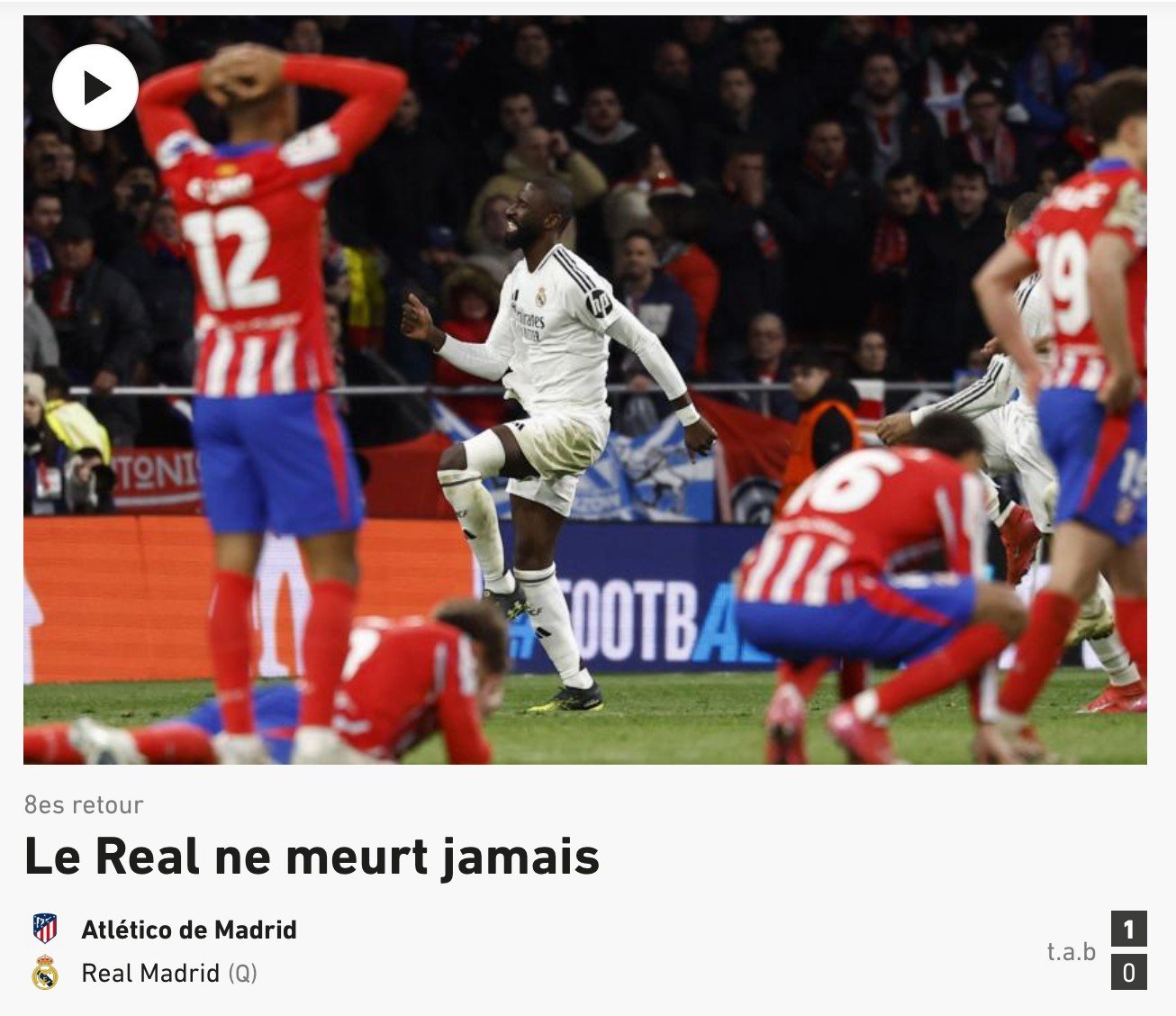 Portada web de L'Equipe. 