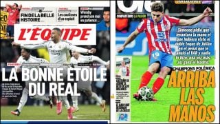 Las portadas de L’Equipe y Olé.