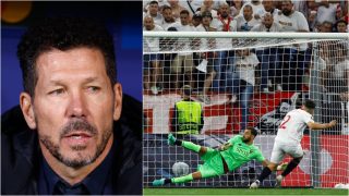 Simeone y el penalti de Montiel.