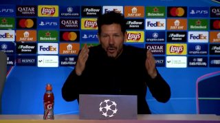 Simeone en rueda de prensa.