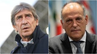 Mauricio Pellegrini y Javier Tebas, en imágenes de archivo. (Getty)