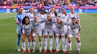 Las jugadoras del Real Madrid, antes del Clásico contra el Barcelona. (EP)