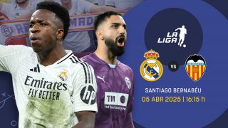 Real Madrid y Valencia se miden en el Santiago Bernabéu.