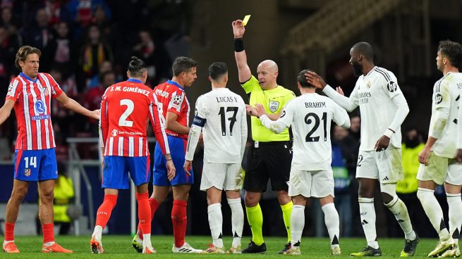 El Real Madrid en su partido ante el Atlético de Madrid en Champions. (Getty)