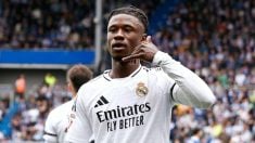 Camavinga celebrando su gol con el Real Madrid ante el Alavés. (realmadrid.com)