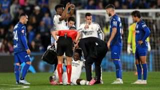 Camavinga lesionado en el Getafe-Real Madrid. (Getty)