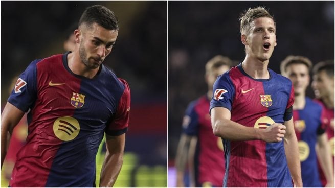 Ferran Torres, Dani Olmo, Alineación del Barcelona