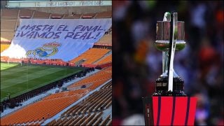 Tifo del Real Madrid en la final de la Copa del Rey.
