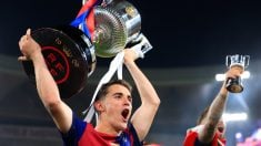 Gavi celebra la Copa del Rey. (Getty)