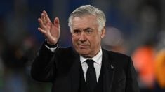 Ancelotti, durante un partido de Liga con el Real Madrid esta temporada. (Getty)