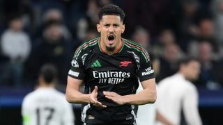 William Saliba en el Real Madrid – Arsenal. (GETTY)