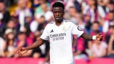 Vinicius con el Real Madrid ante el Barcelona. (Getty)