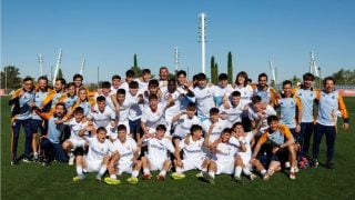 Los canteranos del Real Madrid celebran la liga. (Realmadrid.com)