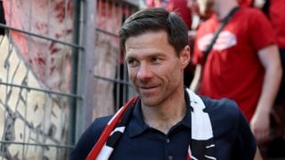 Xabi Alonso en su adiós al Leverkusen. (Getty)