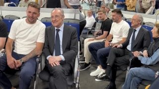 Doncic posa junto a Florentino Pérez.