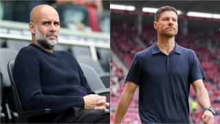 Pep Guardiola y Xabi Alonso. (Getty)