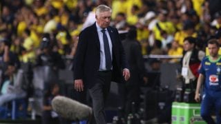 Ancelotti, decepcionado tras el partido de Brasil. (Getty)