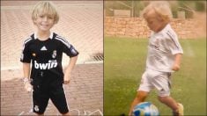 Huijsen de pequeño con la camiseta del Real Madrid. (Realmadrid.com)