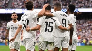 El Real Madrid celebra un gol en el Bernabéu. (Getty)