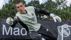 Andriy Lunin en un entrenamiento con el Real Madrid. (@lunin_andrey)