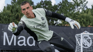 Andriy Lunin en un entrenamiento con el Real Madrid. (@lunin_andrey)