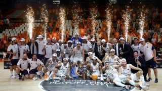 El Real Madrid celebra la Liga en Valencia. (EFE)
