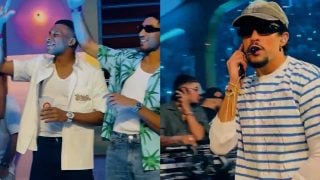 Mbappé en el concierto de Bad Bunny junto a Achraf.