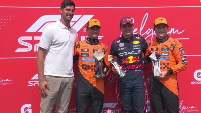 Courtois, Verstappen, Piastri, Norris, Fórmula 1