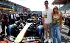 Thibaut Courtois y su pareja, Mishel Gerzig, en el GP de Bélgica de Fórmula 1.