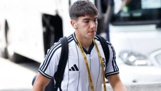 Mario Martín en una concentración con el primer equipo. (Real Madrid)