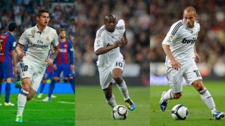 James Rodríguez, Lass Diarra y Wesley Sneijder, algunos de los predecesores de Mbappé como ’10’. (Getty)