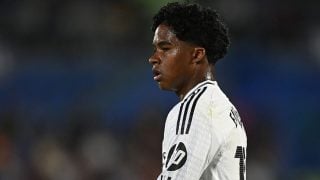 Endrick, en un partido con el Real Madrid. (Getty Images)